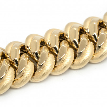 Achetez le bijoux Bracelet MAILLE AMERICAINE GRAZIELLA - 16mm 19cm - OR 18K chez Dreamgold Paris