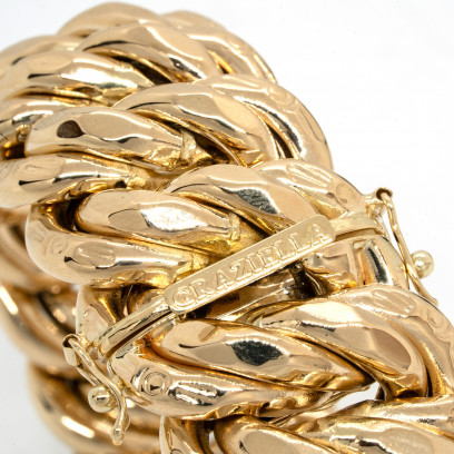 Achetez le bijoux Bracelet MAILLE AMERICAINE GRAZIELLA - 26mm 20cm - OR 18K chez Dreamgold Paris