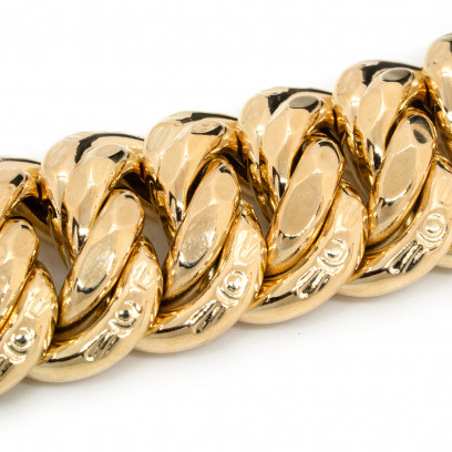 Achetez le bijoux Bracelet MAILLE AMERICAINE GRAZIELLA - 26mm 20cm - OR 18K chez Dreamgold Paris