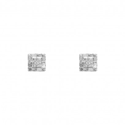 Achetez le bijoux Big Square Studs - Diamond - Or 10K chez Dreamgold Paris