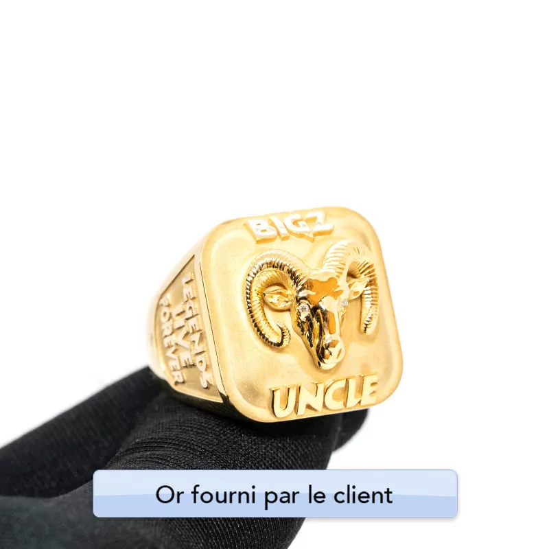 Achetez le bijoux Chevalière GOAT - Or 18K chez Dreamgold Paris