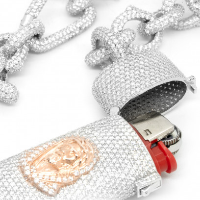 Achetez le bijoux Iced Lighter Case - Silver 925 - Moissanite chez Dreamgold Paris