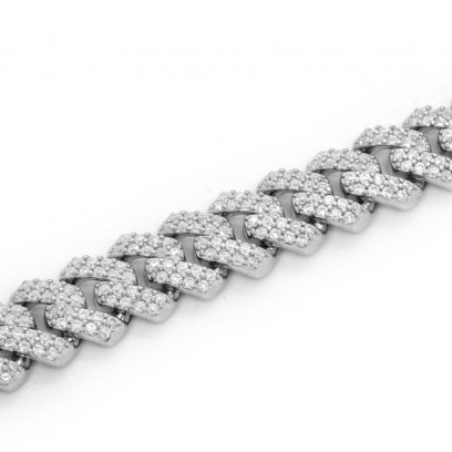 Achetez le bijoux Cuban Link 8MM - Silver 925 - Moissanite chez Dreamgold Paris