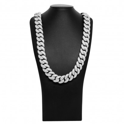 Achetez le bijoux Cuban Link 20MM - 60CM - Silver 925 - Moissanite chez Dreamgold Paris
