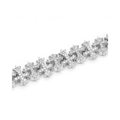 Achetez le bijoux Cross Bracelet- Silver 925 - Moissanite chez Dreamgold Paris