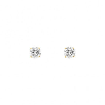 Achetez le bijoux Round Solitaire Stud Earring - Silver 925 - Moissanite chez Dreamgold Paris