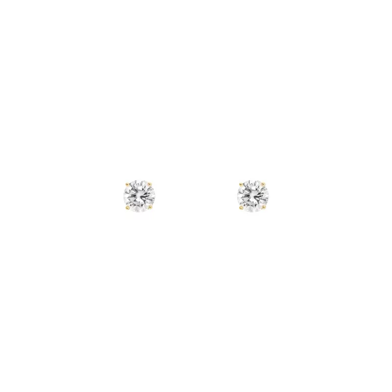 Achetez le bijoux Round Solitaire Stud Earring - Silver 925 - Moissanite chez Dreamgold Paris