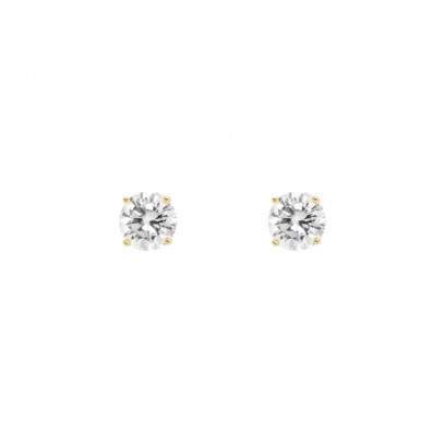 Achetez le bijoux Round Solitaire Stud Earring - Silver 925 - Moissanite chez Dreamgold Paris