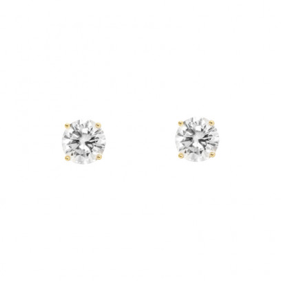 Achetez le bijoux Round Solitaire Stud Earring - Silver 925 - Moissanite chez Dreamgold Paris