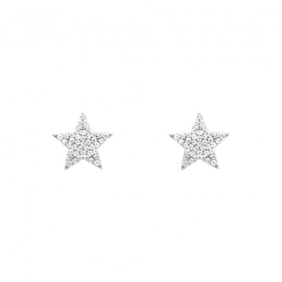 Achetez le bijoux Earring Unique Piece Tray n°57 Star - Silver 925 - Moissanite chez Dreamgold Paris