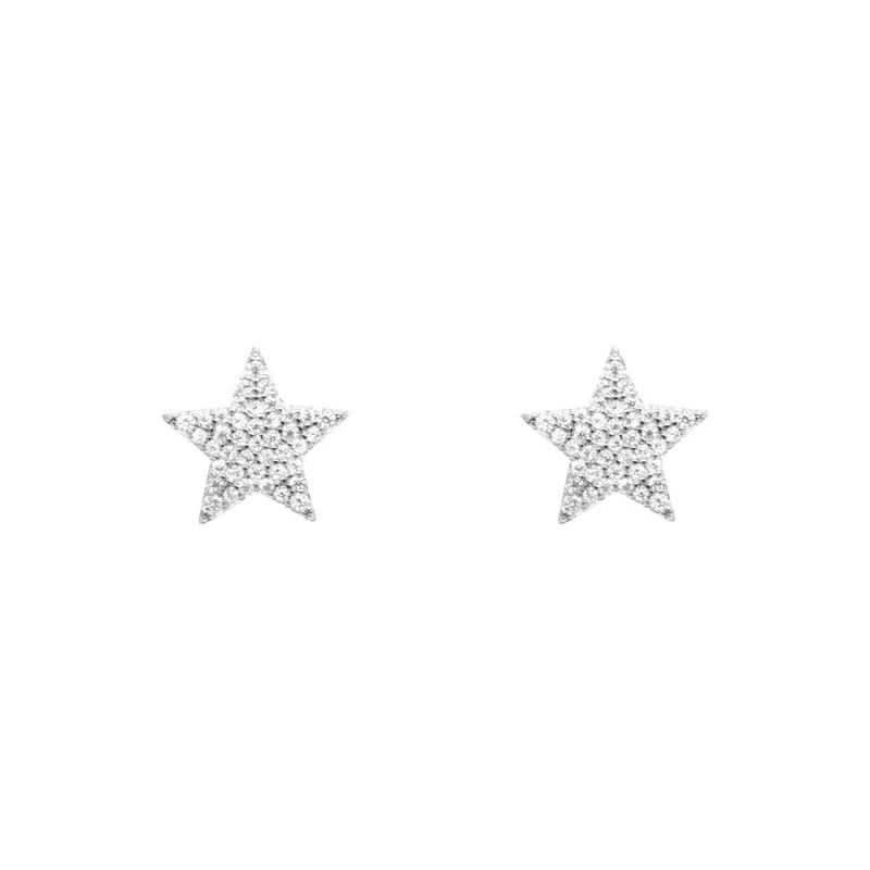 Achetez le bijoux Earring Unique Piece Tray n°57 Star - Silver 925 - Moissanite chez Dreamgold Paris