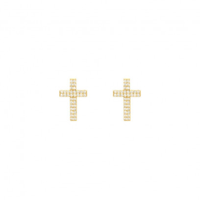 Achetez le bijoux Cross Earring - Silver 925 - Moissanite chez Dreamgold Paris