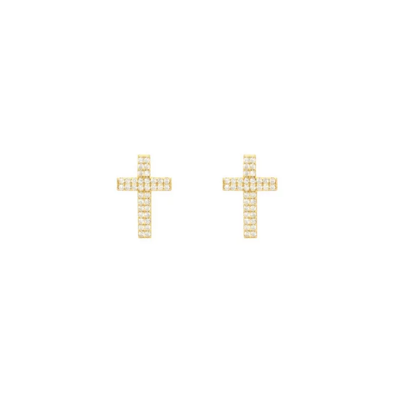 Achetez le bijoux Cross Earring - Silver 925 - Moissanite chez Dreamgold Paris