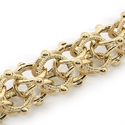 Achetez le bijoux BRACELET MAILLE CYCLONE - 14mm 24cm - OR 18K chez Dreamgold Paris