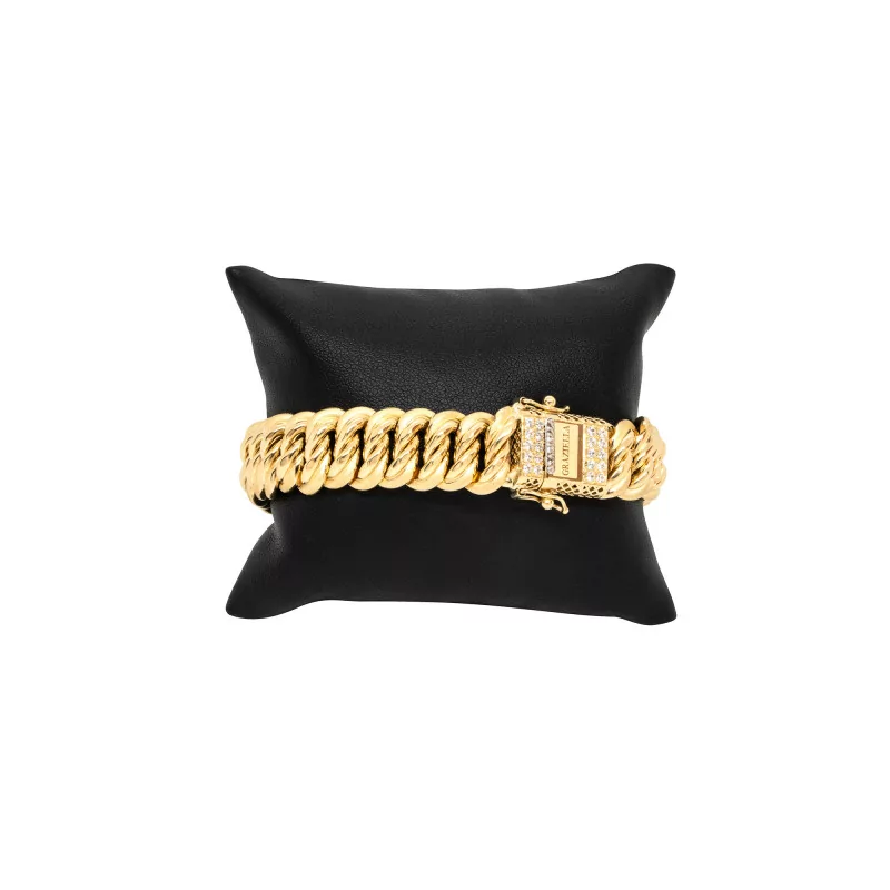 Achetez le bijoux Maille Américaine GRAZIELLA - 14MM 19,5CM - OR 18K chez Dreamgold Paris