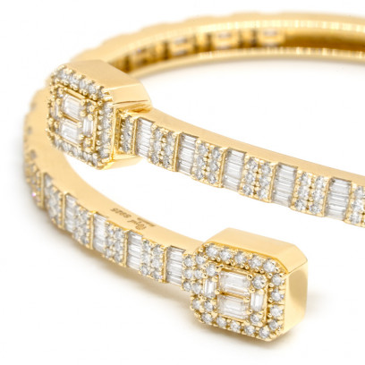 Achetez le bijoux Baguette Bangle - Silver 925 - Moissanite chez Dreamgold Paris