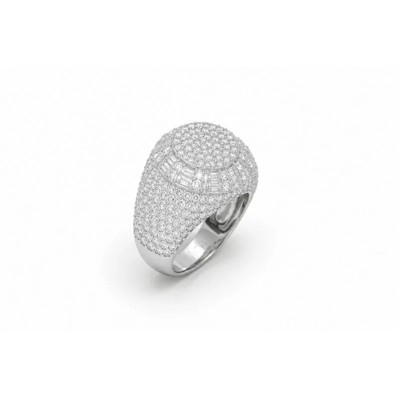 Achetez le bijoux Baguette Pinky Ring - Silver 925 - Moissanite chez Dreamgold Paris