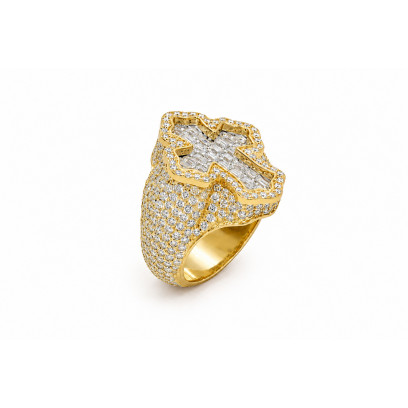 Achetez le bijoux Cross Pinky Ring - Silver 925 - Moissanite chez Dreamgold Paris