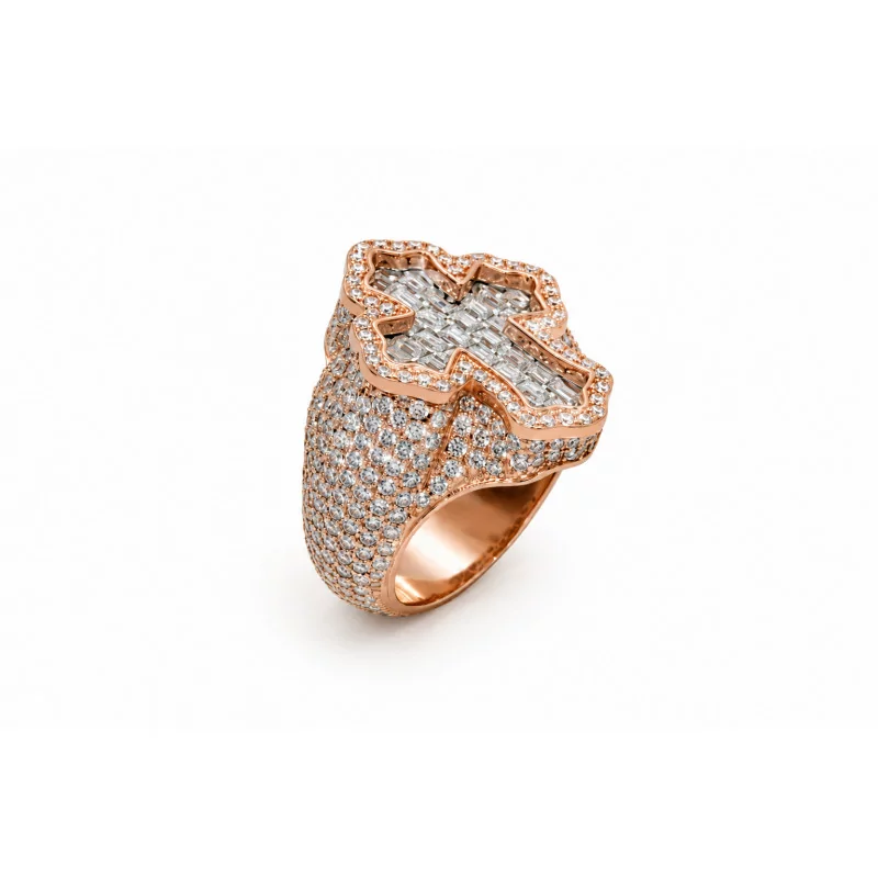 Achetez le bijoux Cross Pinky Ring - Silver 925 - Moissanite chez Dreamgold Paris