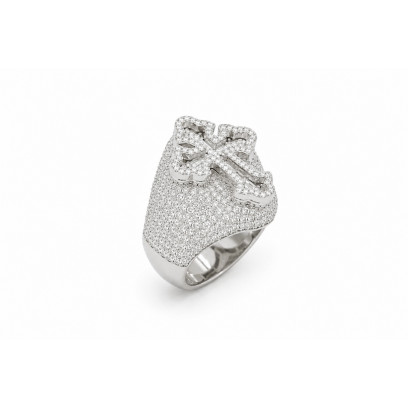 Achetez le bijoux Cross Ring - Silver 925 - Moissanite chez Dreamgold Paris