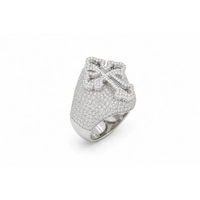 Achetez le bijoux Cross Ring - Silver 925 - Moissanite chez Dreamgold Paris