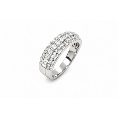 Achetez le bijoux Sky Baguette Ring - Silver 925 - Moissanite chez Dreamgold Paris