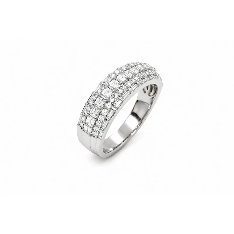 Achetez le bijoux Sky Baguette Ring - Silver 925 - Moissanite chez Dreamgold Paris