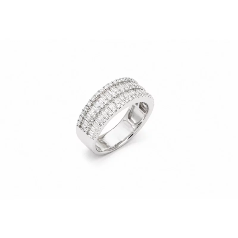 Achetez le bijoux Double Band Ring - Silver 925 - Moissanite chez Dreamgold Paris