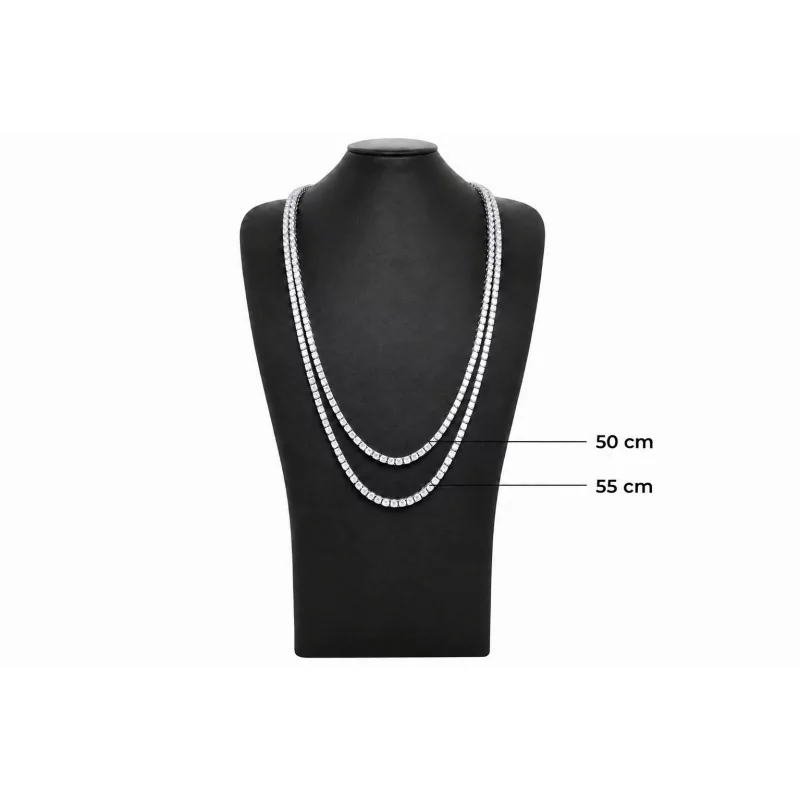 Achetez le bijoux Tennis Chain White 4MM - Silver 925 - Moissanite chez Dreamgold Paris