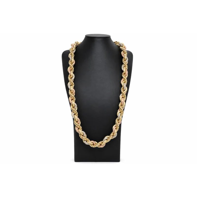 Achetez le bijoux MAILLE TORSADÉE GRAZIELLA 3 OR - 14MM 70CM - OR 18K chez Dreamgold Paris