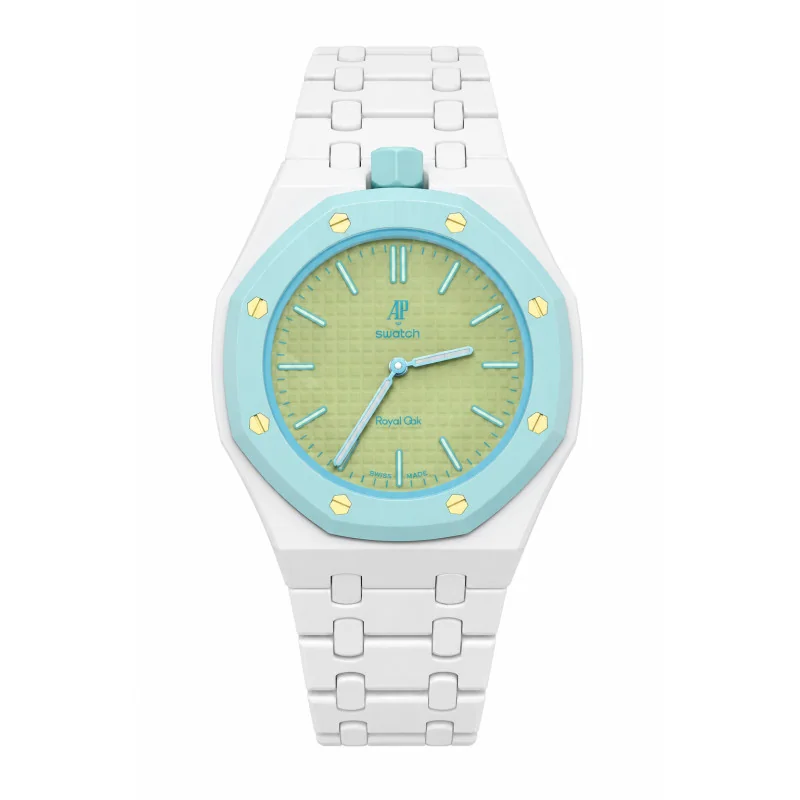 Achetez le bijoux Audemars Piguet & Swatch - Royal Pop BLAUE ACHT Custom bracelet chez Dreamgold Paris