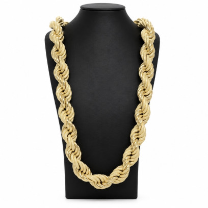 Achetez le bijoux Torsadée Graziella - 23mm 80cm - OR 18K chez Dreamgold Paris