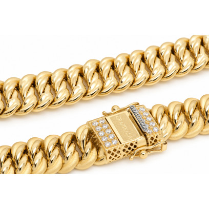 Achetez le bijoux MAILLE AMERICAINE GRAZIELLA - 13mm 45cm - OR 18K chez Dreamgold Paris