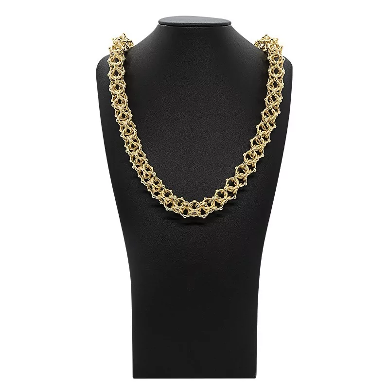 Achetez le bijoux MAILLE CYCLONE SABLÉE - 14mm 60cm - OR 18K chez Dreamgold Paris