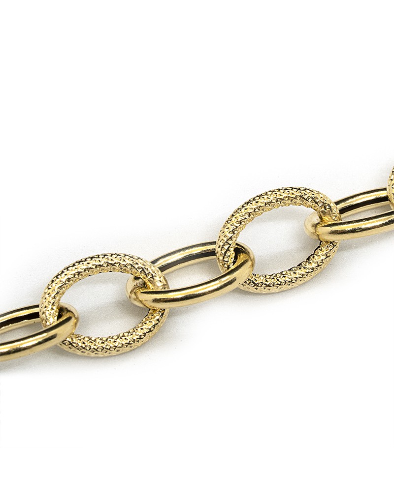Bracelet maille élastique forgé en or jaune 9k