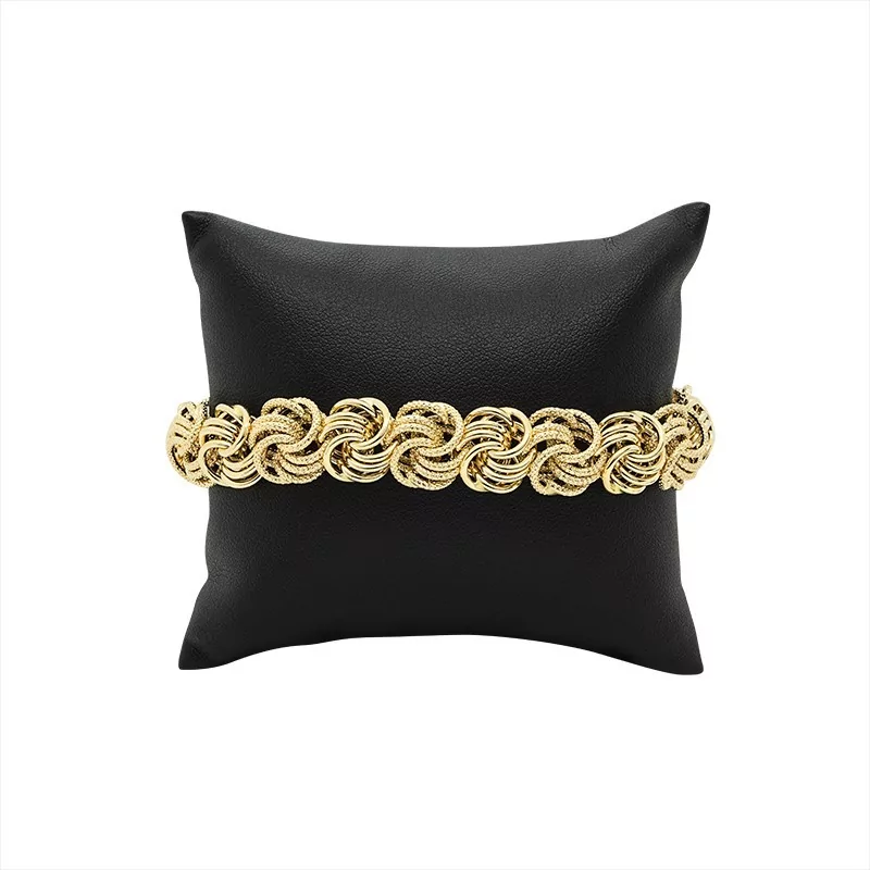 Achetez le bijoux BRACELET MAILLE MACARON SABLEE - 12mm - OR 18K chez Dreamgold Paris