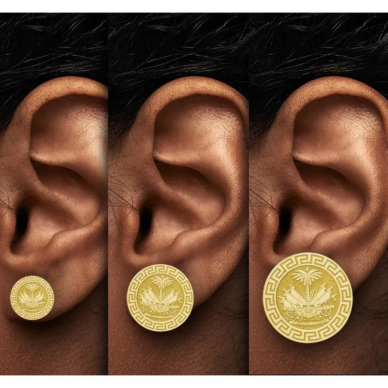 Boucles D'Oreilles Plaqué Or 18k Avec Drapeau Brésilien - Marque Almojewellery - Neuf Avec Étiquettes
