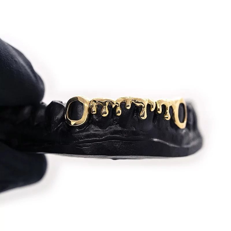 Achetez le bijoux Grillz 6 dents drip - Or 18K chez Dreamgold Paris