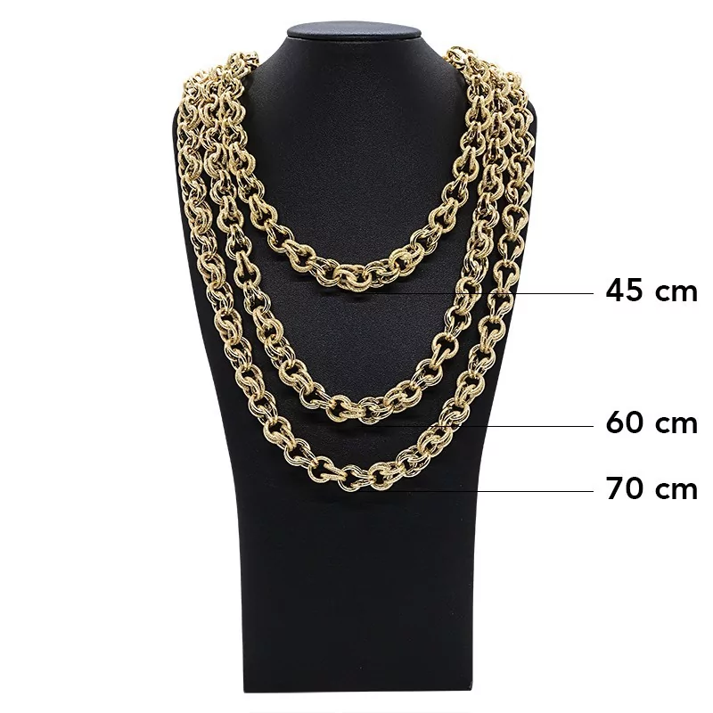 Achetez le bijoux MAILLE GROS SIROP SABLEE - 12mm - OR 18K chez Dreamgold Paris