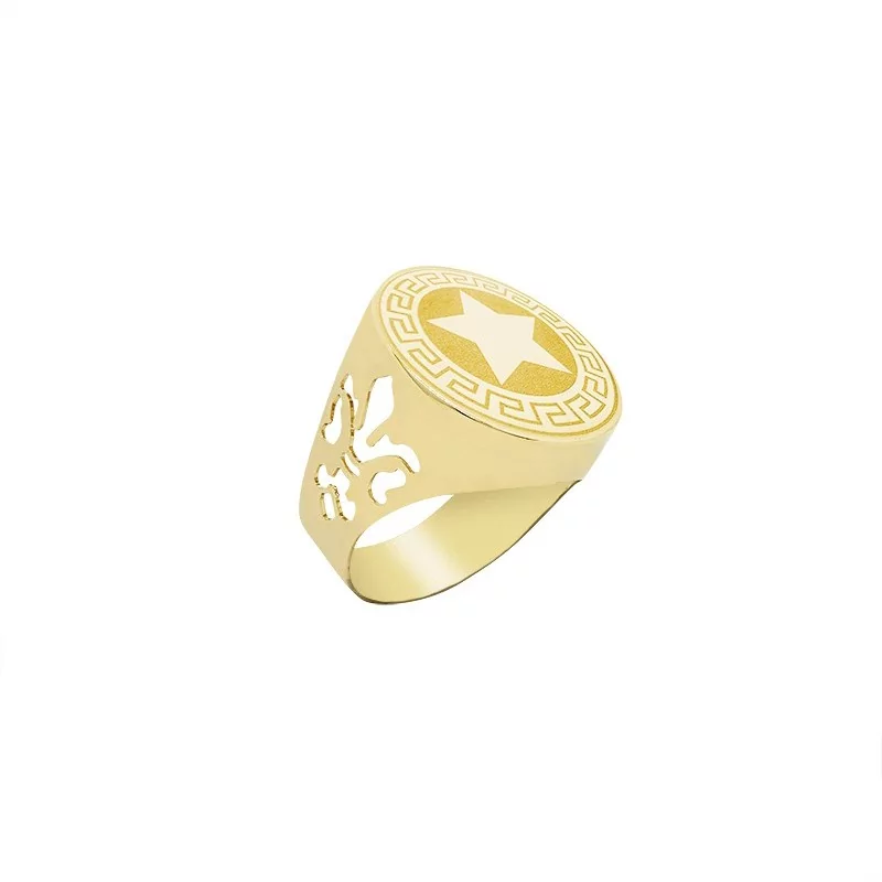 Achetez le bijoux CHEVALIERE ROUND - STAR - OR 18K chez Dreamgold Paris