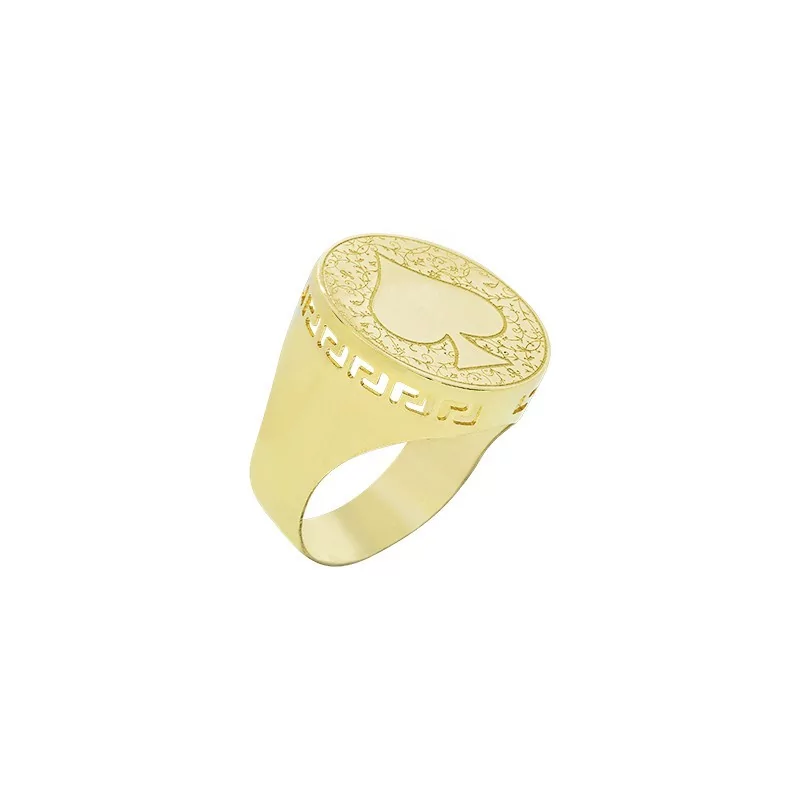 Achetez le bijoux CHEVALIERE ROUND - BLOSSOM SPADE - OR 18K chez Dreamgold Paris