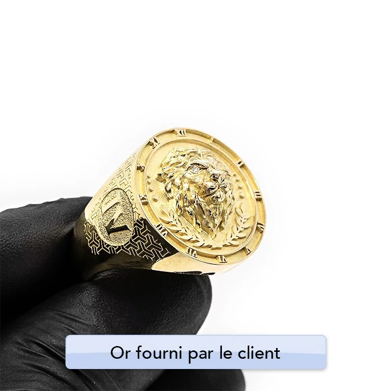 Achetez le bijoux Chevalière Lion - Or 18K chez Dreamgold Paris