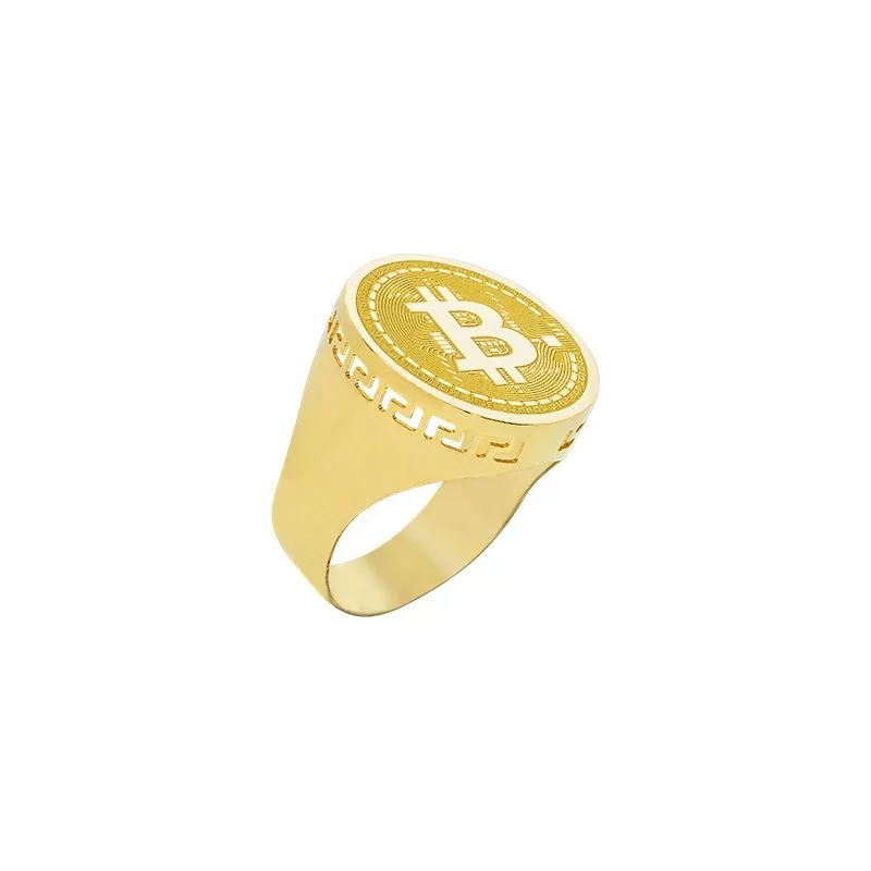Achetez le bijoux CHEVALIERE ROUND - BITCOIN - OR 18K chez Dreamgold Paris