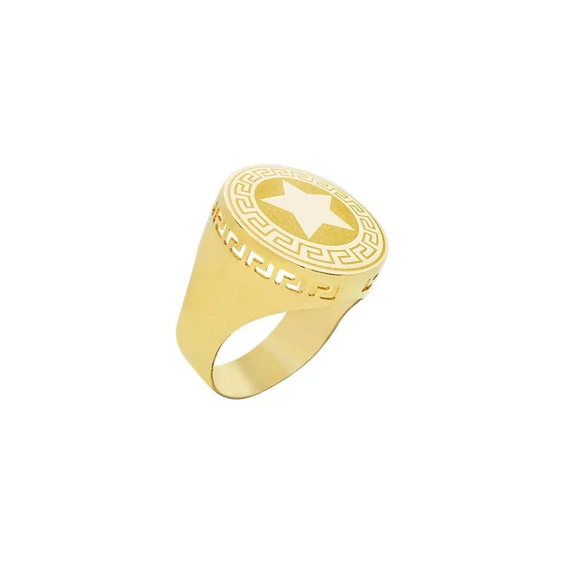 Achetez le bijoux CHEVALIERE ROUND - STAR - OR 18K chez Dreamgold Paris