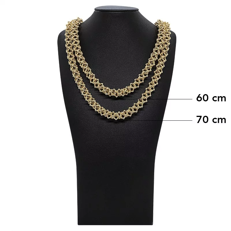 Achetez le bijoux MAILLE CYCLONE SABLÉE - 12mm - OR 18K chez Dreamgold Paris