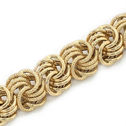 Achetez le bijoux MAILLE MACARON SABLEE - 12mm - OR 18K chez Dreamgold Paris