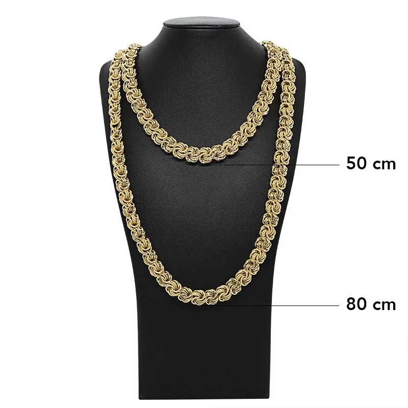 Achetez le bijoux MAILLE MACARON SABLEE - 12mm - OR 18K chez Dreamgold Paris