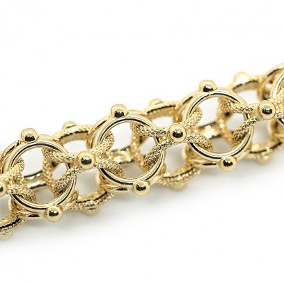 Achetez le bijoux MAILLE CYCLONE SABLÉE - 14mm 80cm - OR 18K chez Dreamgold Paris