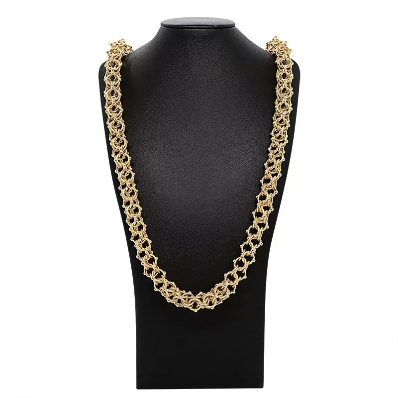 Achetez le bijoux MAILLE CYCLONE SABLÉE - 14mm 80cm - OR 18K chez Dreamgold Paris