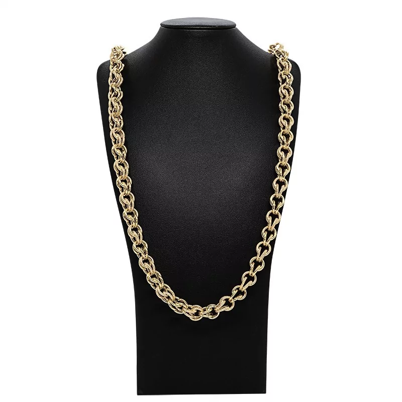 Achetez le bijoux MAILLE GROS SIROP SABLEE - 80cm - 12mm - OR 18K chez Dreamgold Paris